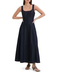 MARCELLA - Melrose Denim Maxi Dress - Lyst