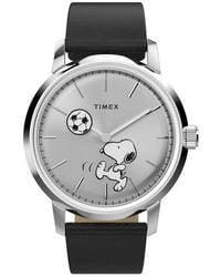 Timex - Peanuts X Timex Marlin Automatic 40Mm Leather Strap Watch - Lyst