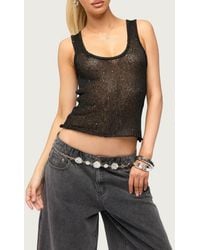 Edikted - Eleora Sequin Knit Tank Top - Lyst