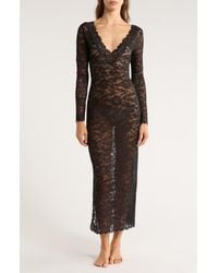 Natori - Peony Lace Long Sleeve Gown - Lyst