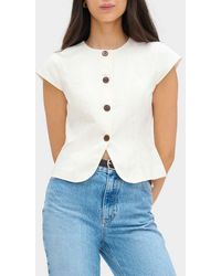 ALIGNE - Connie Organic Cotton & Linen Blend Button-Up Top - Lyst