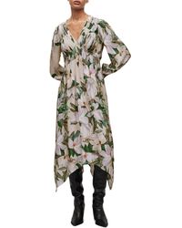 AllSaints - Estelle Alessandra Floral Long Sleeve Midi Dress - Lyst