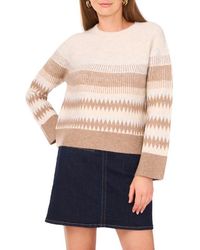 Vince Camuto - Fair Isle Raglan Sleeve Crewneck Sweater - Lyst