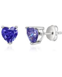 Donatello Gian - Sterling Heart Tanzanite Studs - Lyst