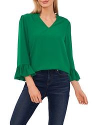 Cece - Ruffle Cuff Crepe Top - Lyst