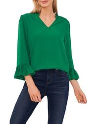 Cece - Ruffle Cuff Crepe Top - Lyst