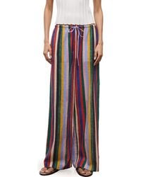 STAUD - Mateo Stripe Cotton Drawstring Pants - Lyst
