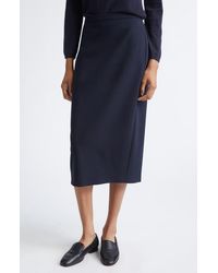 Max Mara - Otre Stretch Wool Midi Skirt - Lyst