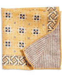 Edward Armah - Neat & Houndstooth Prints Reversible Silk Pocket Square - Lyst