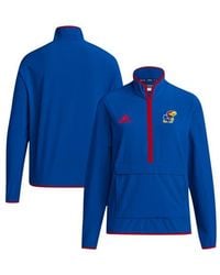 adidas - Kansas Jayhawks 2024 Coaches Sideline Half-Zip Jacket - Lyst