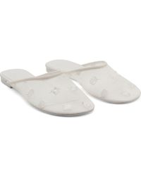 Mango - Embroidered Mesh Mule - Lyst