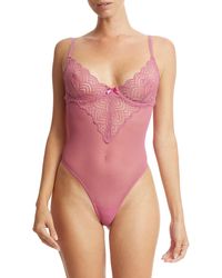 Hanky Panky - Strappy Mesh & Lace Underwire Teddy - Lyst