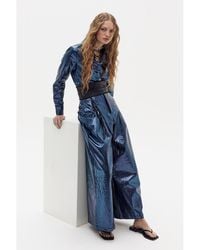 Lanhtropy - Culotte Metallic Linen Pant - Lyst