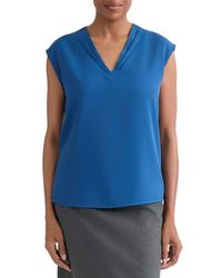 Kasper - Pleated V-Neck Top - Lyst