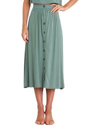 Petal & Pup - Ava Button Front Midi Skirt - Lyst
