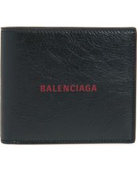 Balenciaga - Cash Logo Leather Bifold Wallet - Lyst