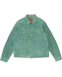 vowels - Suede Trucker Jacket - Lyst