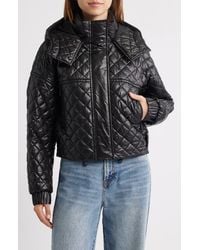 BCBGMAXAZRIA - Quilted Hooded Crop Jacket - Lyst