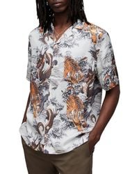 AllSaints - Kali Relaxed Fit Tiger & Dragon Print Camp Shirt - Lyst