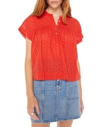 Mother - The Pop Your Top Cotton Eyelet Top - Lyst