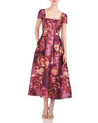 Kay Unger - Tierney Floral Midi Dress - Lyst