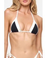 LSPACE - Daria Rib & Jersey Triangle Bikini Top - Lyst