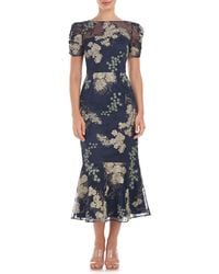 JS Collections - Hope Floral Embroidered Cocktail Dress - Lyst