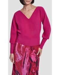 DKNY - V-Neck Dolman Sleeve Sweater - Lyst