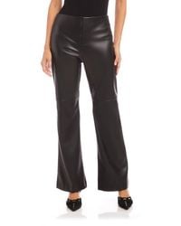 Fifteen Twenty - Finley High Waist Faux Leather Wide Leg Pants - Lyst