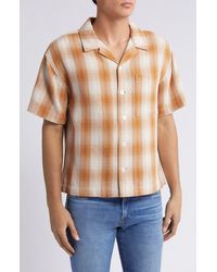 FRAME - Baja Plaid Short Sleeve Cotton Button-up Shirt - Lyst