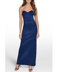 Donna Karan - Strapless Satin Gown - Lyst