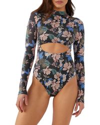 O'neill Sportswear - Matira Tropical Oxnard Long Sleeve One-piece Rashguard Swimsuit - Lyst