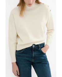 Mango - Mock Neck Sweater With Shoulder Buttons - Lyst