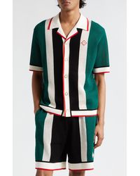 Casablancabrand - Stripe Mesh Camp Shirt - Lyst