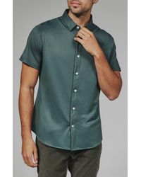 7 Diamonds - Owen Solid Short Sleeve Performance Button-Up Shirt - Lyst