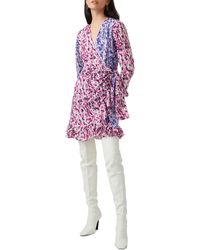 French Connection - Courtney Mix Floral Long Sleeve Crepe Dress - Lyst