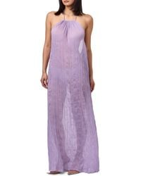 Naked Wardrobe - Open Back Plissé Maxi Sundress - Lyst