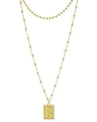 Panacea - Initial B Dot Layered Pendant Necklace - Lyst