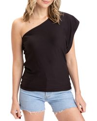 Threads For Thought - Shivani Luxe Jersey One-shoulder Top - Lyst