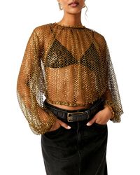 Free People - Sparks Fly Sheer Sequin Top - Lyst