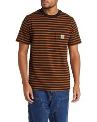 Carhartt - Seidler Stripe Logo Pocket T-shirt - Lyst