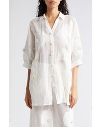 FARM Rio - Flower Cotton Cover-up Shirt At Nordstrom - Lyst