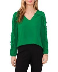 Chaus - Ruffle Sleeve V-Neck Blouse - Lyst
