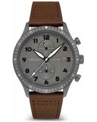 Vincero - The Altitude Chronograph Leather Strap Watch, 43Mm - Lyst