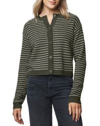 Splendid - Amber Stripe Crop Cotton & Wool Blend Cardigan - Lyst