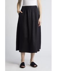 Eileen Fisher - A-line Organic Linen Midi Skirt - Lyst
