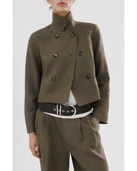 Mango - Double Breasted Linen Jacket - Lyst