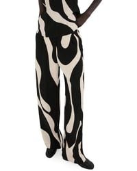 Mango - Print Straight Leg Pants - Lyst