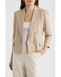 Halogen® - Double Breasted Crop Blazer - Lyst