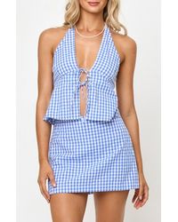 LSPACE - April Tie Front Halter Linen Cover-Up Top - Lyst